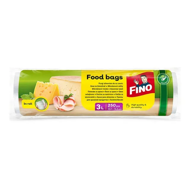 Pungi alimentare Fino, rola, 3L, 250 bucati