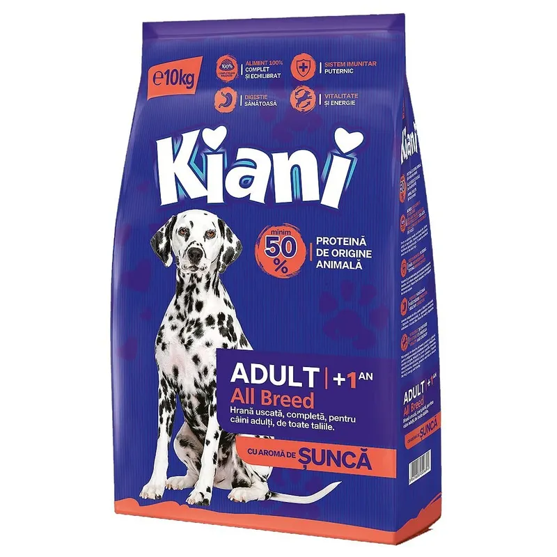 Hrana Uscata cu Aroma de Sunca Talie M/L, 10 Kg, Kiani