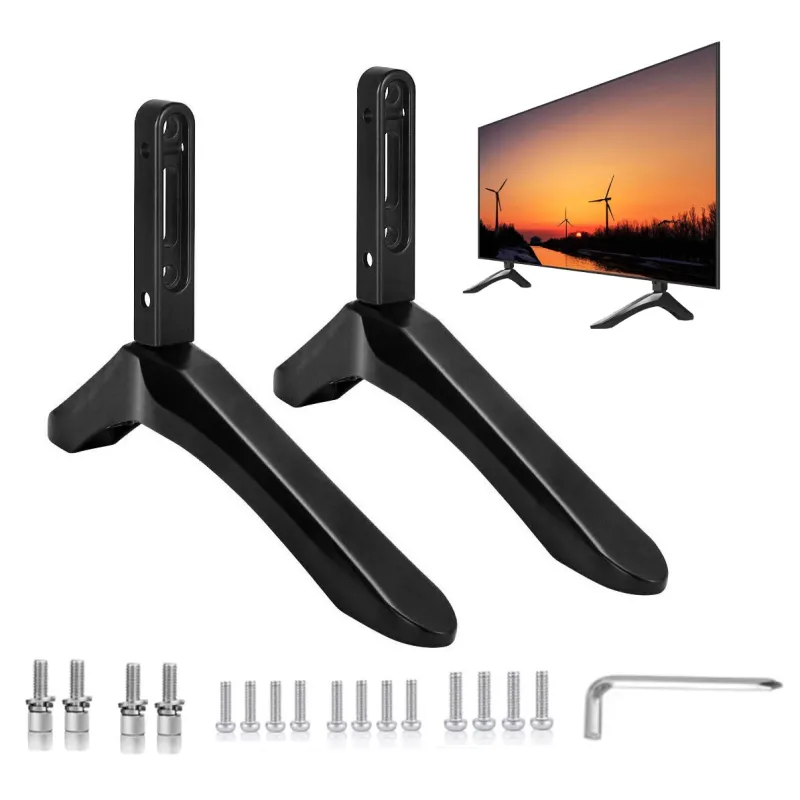Suport de baza pentru TV, Bedee®, picioare reglabile sau baze de montare, compatibile cu majoritatea televizoarelor, inclusiv Samsung, LG, TCL, Vizio si alte marci populare, Negru
