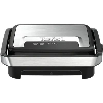 Gratar electric TEFAL Inicio Compact GC270D10, 1000W, functie Panini, argintiu-negru