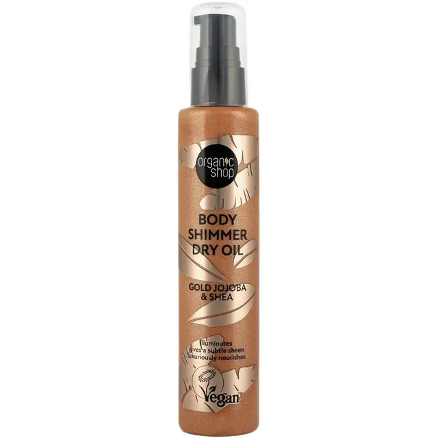 Ulei de corp cu sclipici Organic Shop Gold Jojoba & Shea, 100 ml