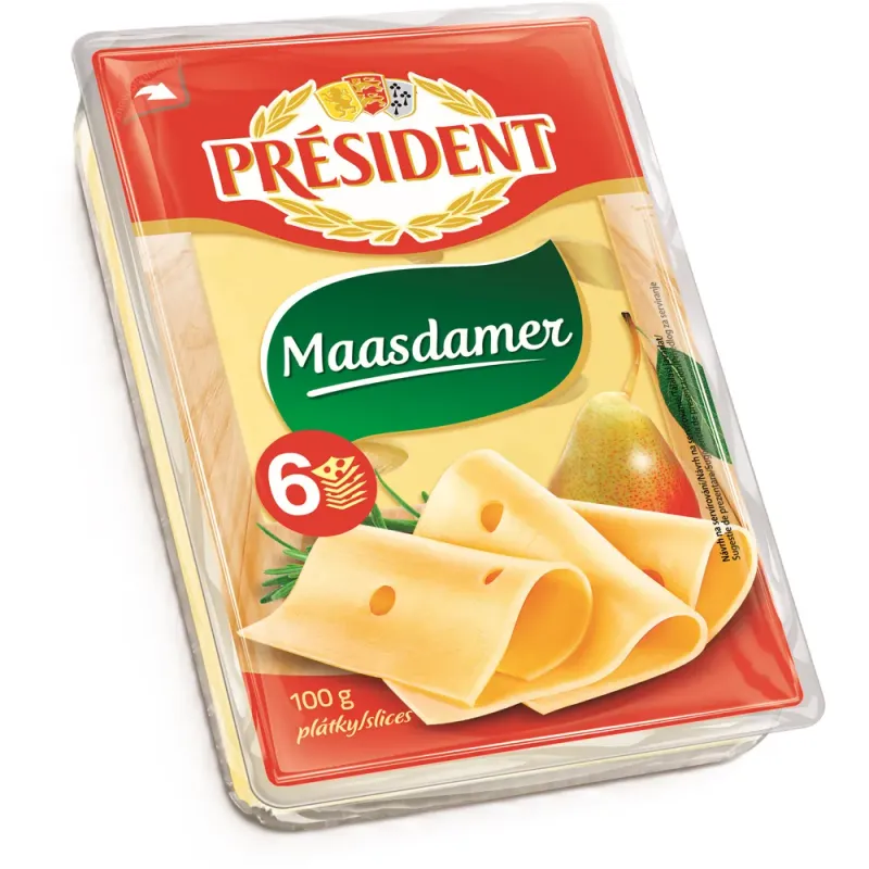 Branza maasdamer felii President, 100 g