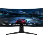 Monitor Gaming Curbat QD-Mini LED TCL 34R83Q, 34", UWQHD (3440x1440), 170Hz, 1ms, AMD FreeSync™ Premium, NVIDIA G-Sync™ Compatible, HDR1400,Ambient light, Pantone Validated, 1500R, Boxe 3W x2, KVM, USB Type-C 90W, Hub USB, 2x HDMI, Display Port, Pivot,alb