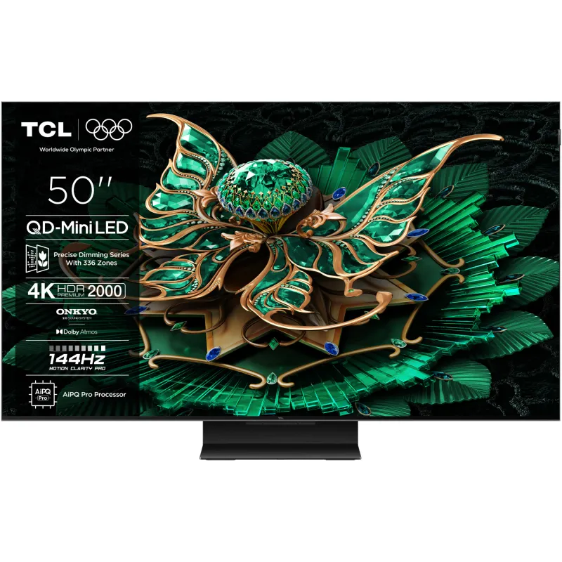 TCL QD-MiniLed 50C7K, 126 cm, Smart Google TV, 4K Ultra HD, 100Hz, Clasa F