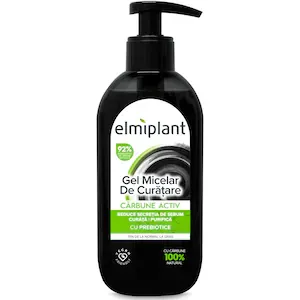 Gel micelar de curatare Elmiplant cu carbune pentru ten normal/gras, 200 ml