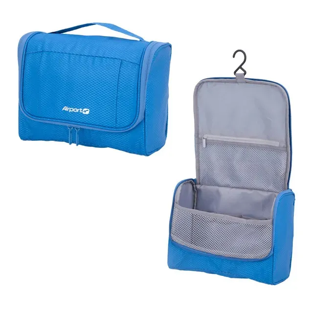 Geanta cosmetice tip vanity Airport, poliester, 25 x 15 x 23 cm, albastru