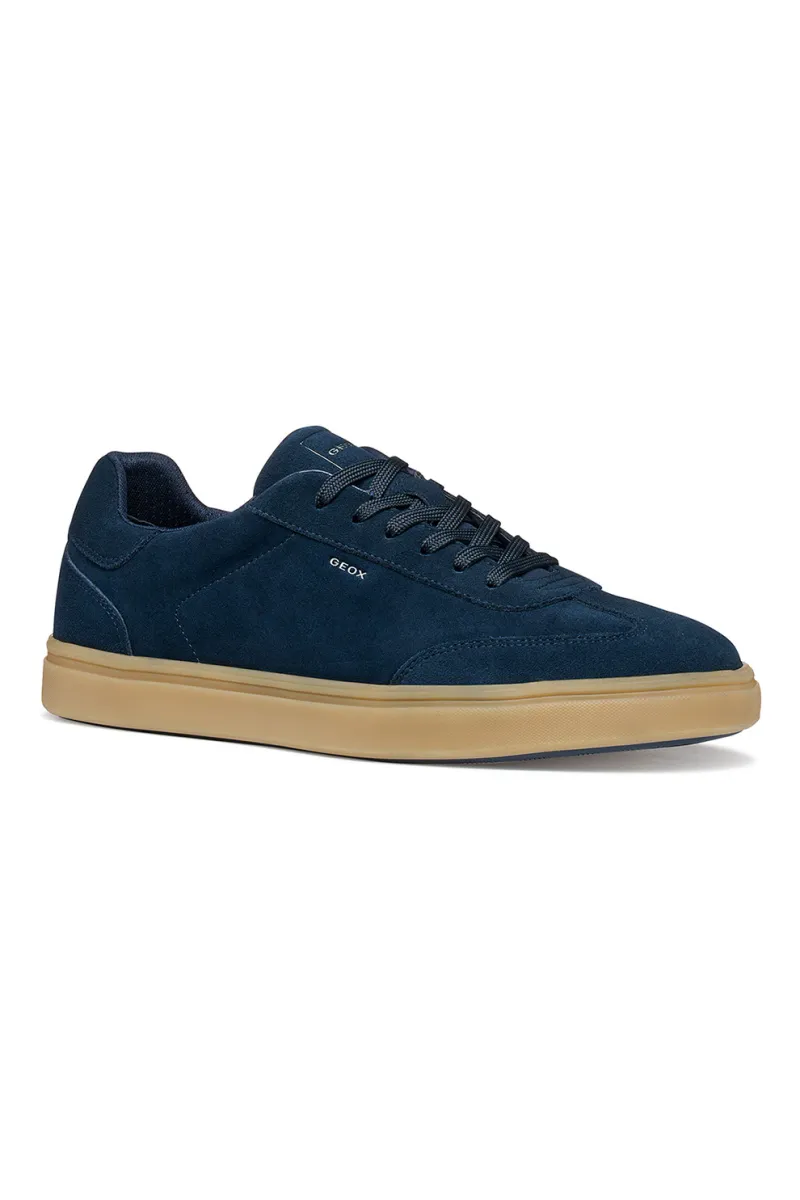 Geox, Pantofi sport low-cut din piele intoarsa, Albastru ultramarin, 42
