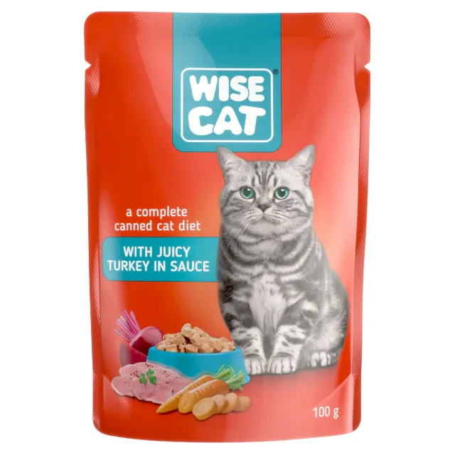 Hrana Umeda pentru Pisici cu Curcan in Sos 100G/plic-Wise