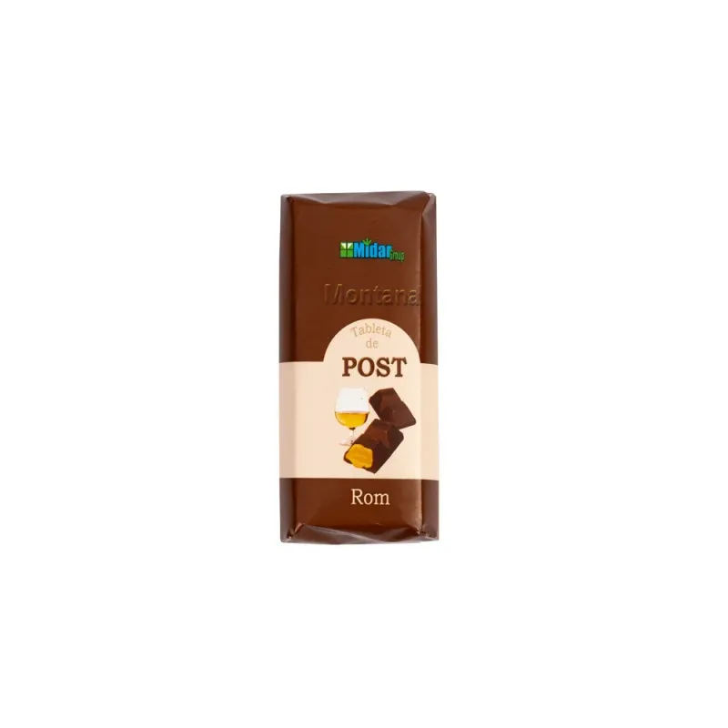Tableta ciocolata de post cu aroma de rom Montana, 50 g
