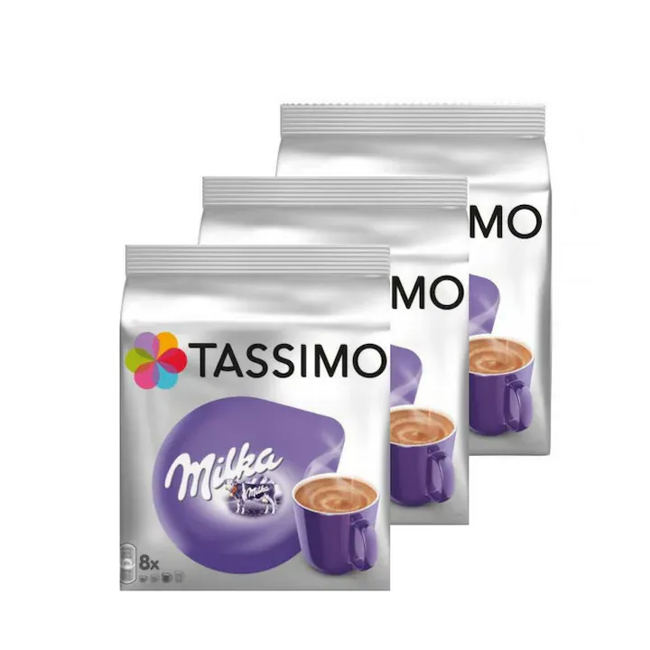 Set 3 x Capsule Jacobs Tassimo Milka, Ciocolata calda, 720 g