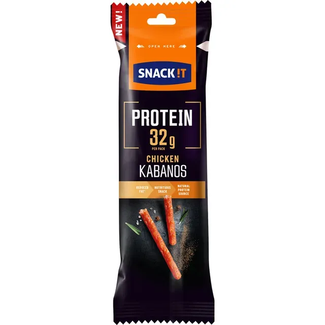 Carnati kabanos din carne de pui Snack It Protein, 80 g