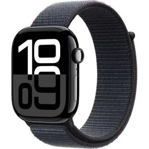APPLE Watch 10, GPS, 46mm, Jet Black Aluminium Case, Ink Sport Loop