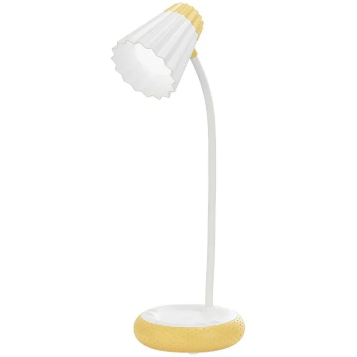 Lampa de birou LED Home H-612, 3W, acumulator 1200mAh, control touch, 3 moduri iluminare, incarcare USB, 36 cm, Galben
