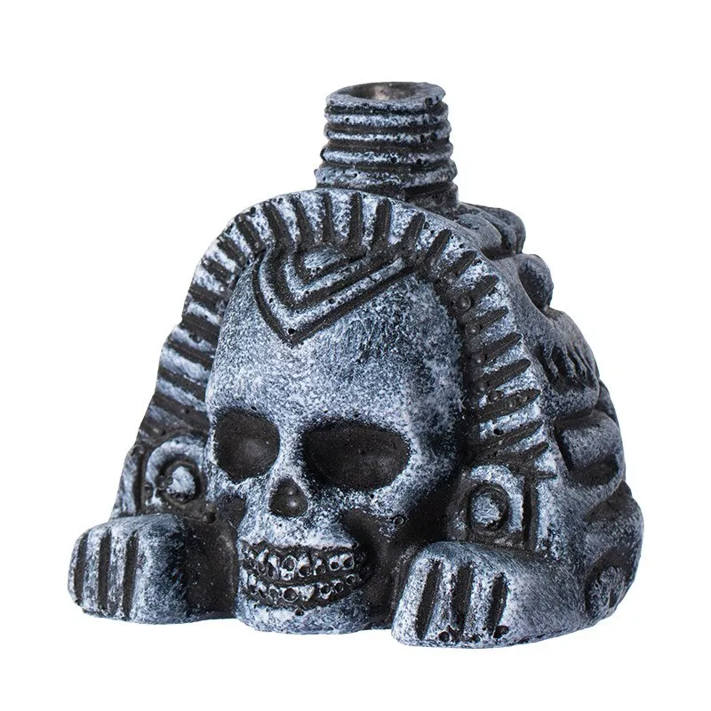 Fluier Aztec Mini Sphinx - Arta Horror din rasina, Sunet infricosator si puternic, Aztec death whistle, 7.8cm, cutie cadou + pouch