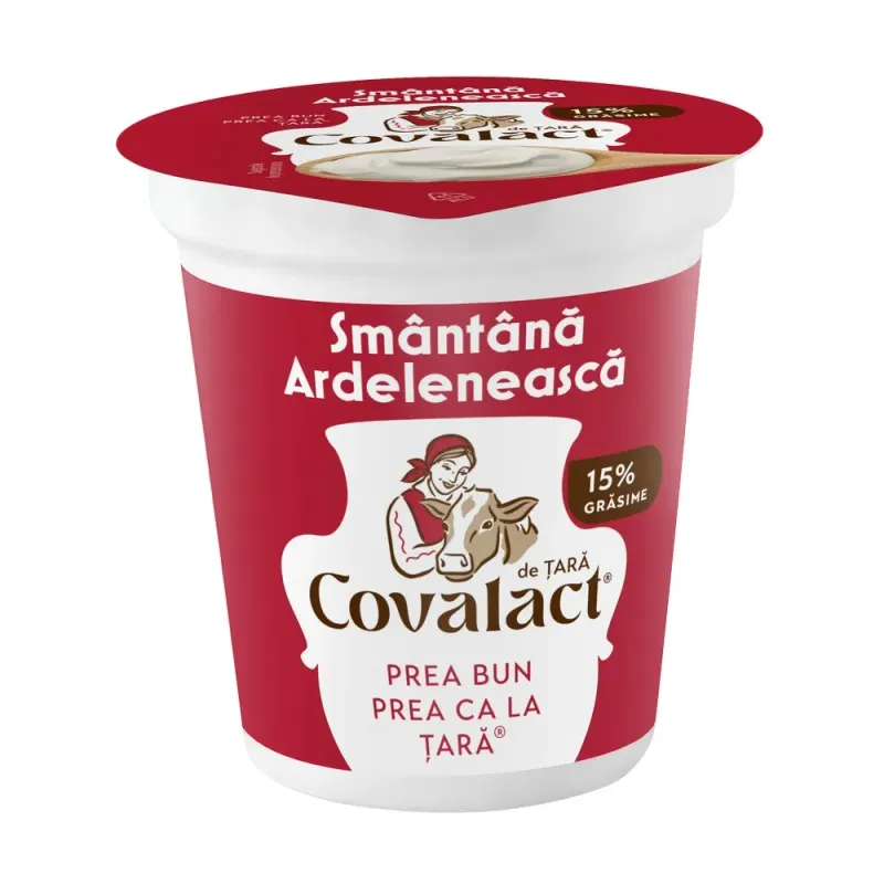 Smantana ardeleneasca Covalact, 15% grasime, 140 g