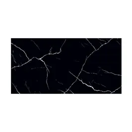 Gresie exterior / interior portelanata Nero Marble, 60 x 120 cm, negru, lucioasa, aspect marmura