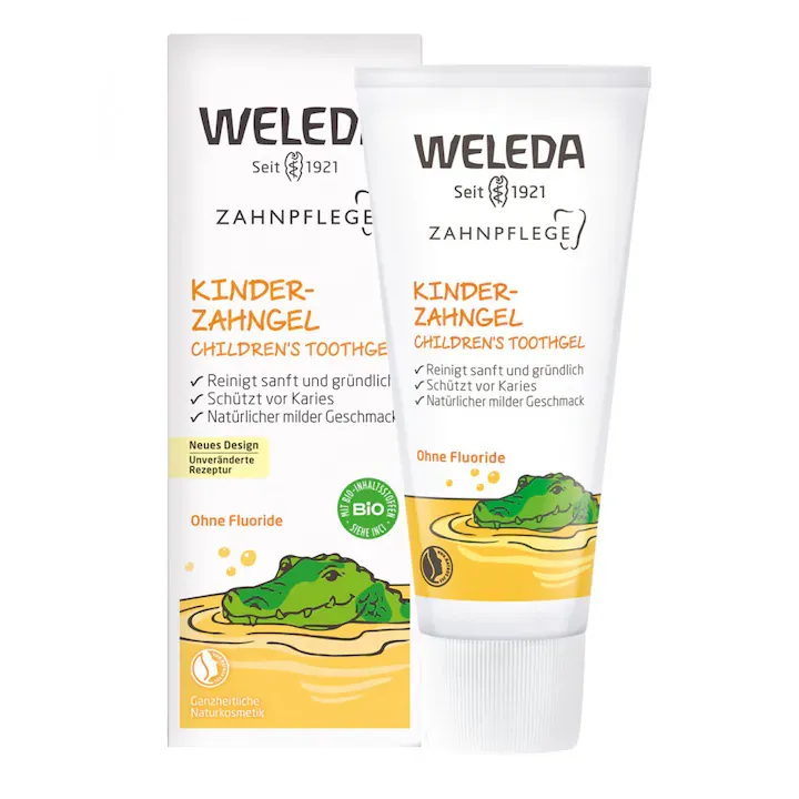 Gel dentar pentru copii Weleda Oral Care Bio fara fluor cu galbenele si ulei de migdale dulci, 50 ml