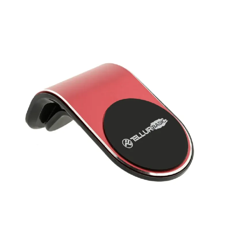 Suport magnetic basic de telefon pentru ventilatie Tellur, MCM7, Culoarea Rosu