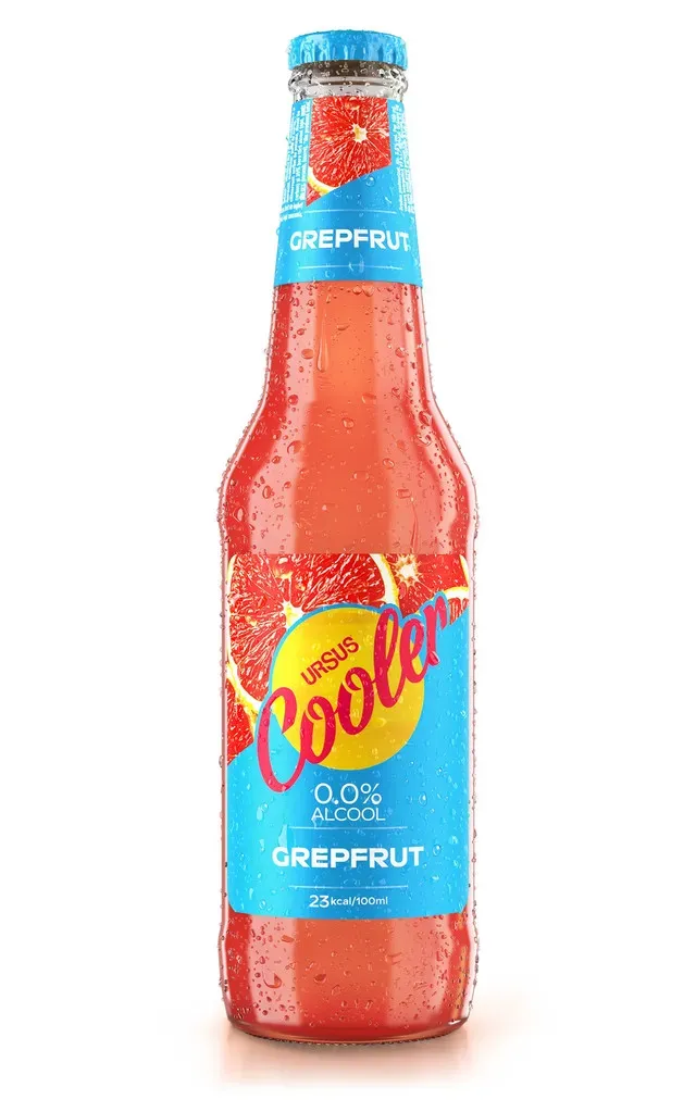 Bere blonda fara alcool cu aroma de grepfruit Ursus Cooler, 0.33 l
