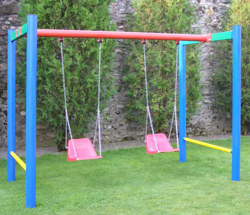 Leagan copii, cu 2 scaune cu spatar, H.01.04, structura metalica, 230 x 155 x 180 cm