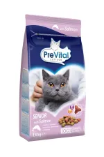Hrana uscata pentru pisici senioare PreVital, somon, 1.4 kg