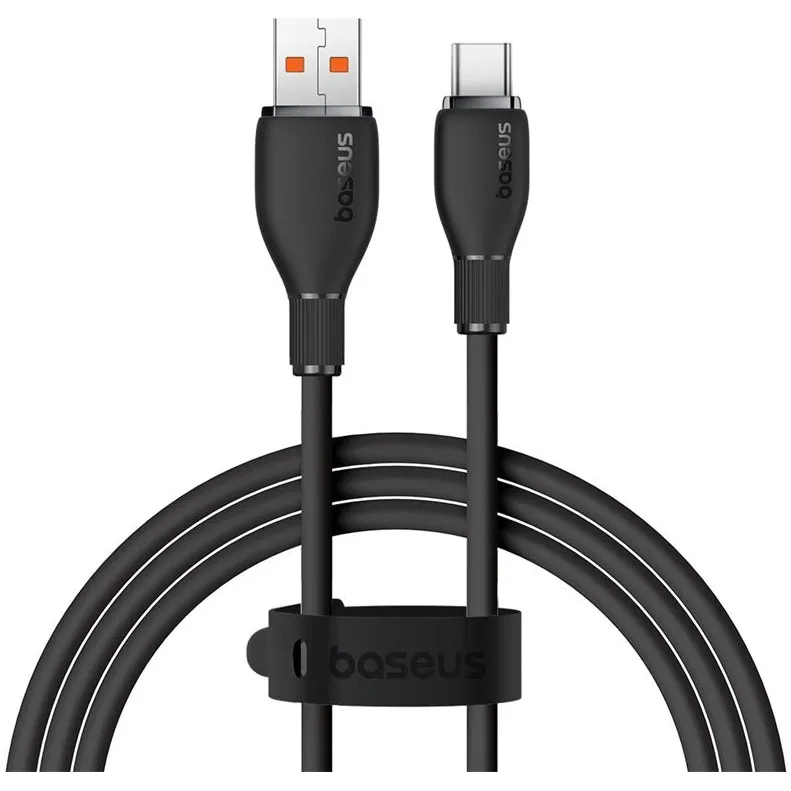 Cablu Baseus Pudding Series, USB la USB-C, 100W, Fast Charging, 1.2m, Negru