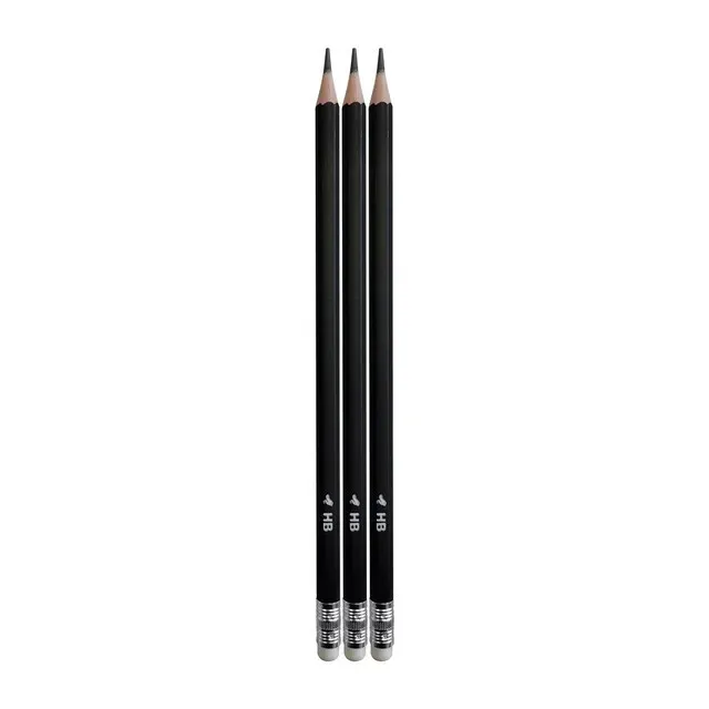 Set 3 creioane HB Auchan cu radiera