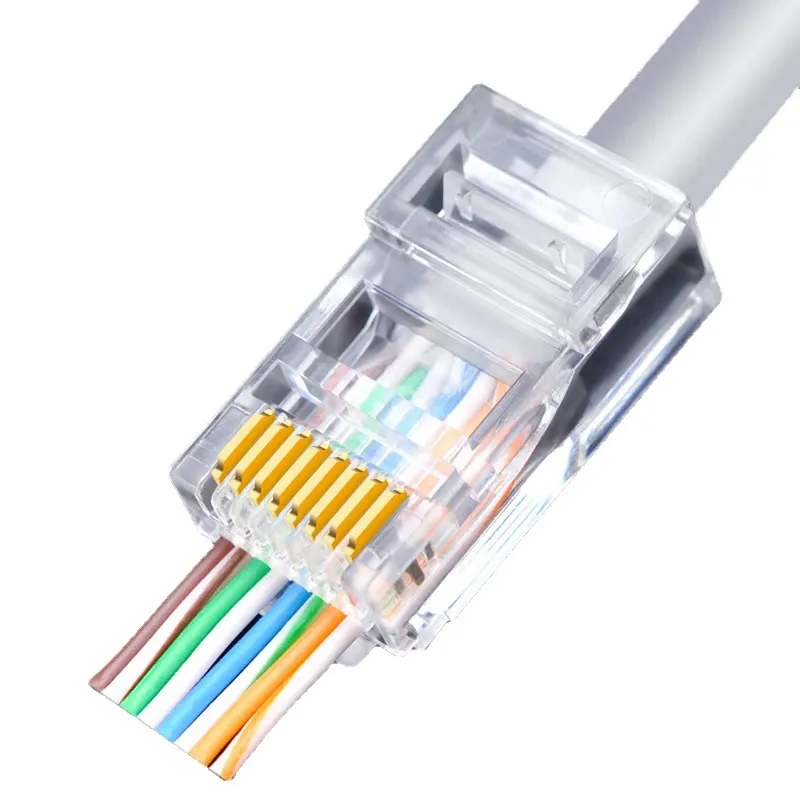 Mufa RJ45 UTP/FTP cat6E ne-ecranata, Conector retea EZ Pass Through, carcasa PVC, 8 pini 8P8C