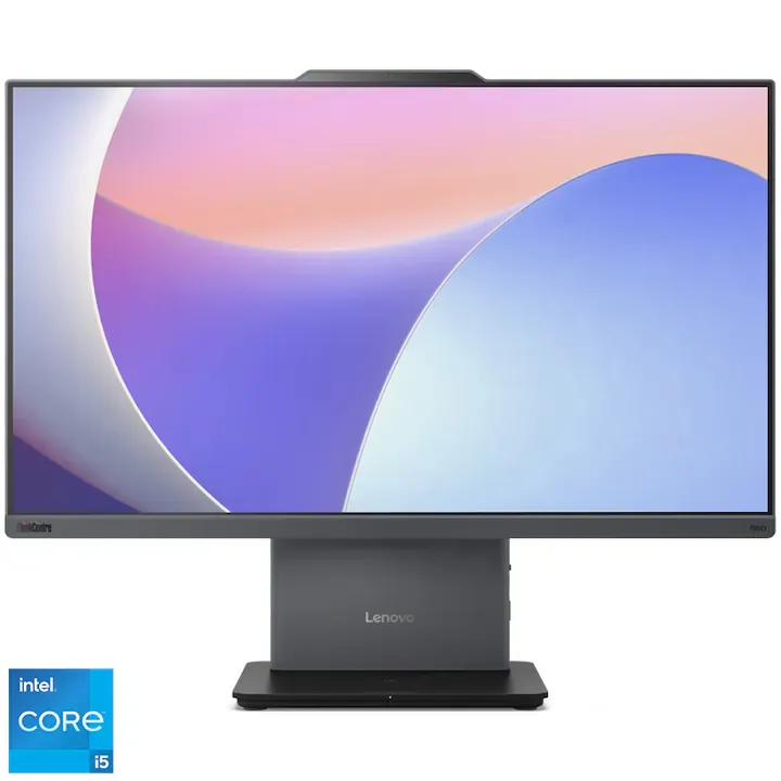 Sistem All-in-One Lenovo Lenovo ThinkCentre neo 50a 24 Gen 5 cu procesor Intel® Core i5-13420H pana la 4.6GHz, 23.8" Full HD, IPS, 8GB DDR5 RAM, 512GB SSD, Intel® UHD Graphics, No OS, Luna Grey, 3y on-site Premium Care