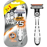 Aparat de ras pentru barbati Bic Flex 5, 5 lame, 4 bucati