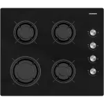 Plita incorporabila Heinner HBH-M402IEGBK, Gaz, 4 arzatoare, Aprindere electrica, Dispozitiv de siguranta, 60 cm, Sticla neagra