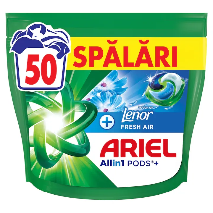 Detergent de rufe capsule Ariel Allin1 PODS+ Touch of Lenor Fresh Air, 50 Spalari