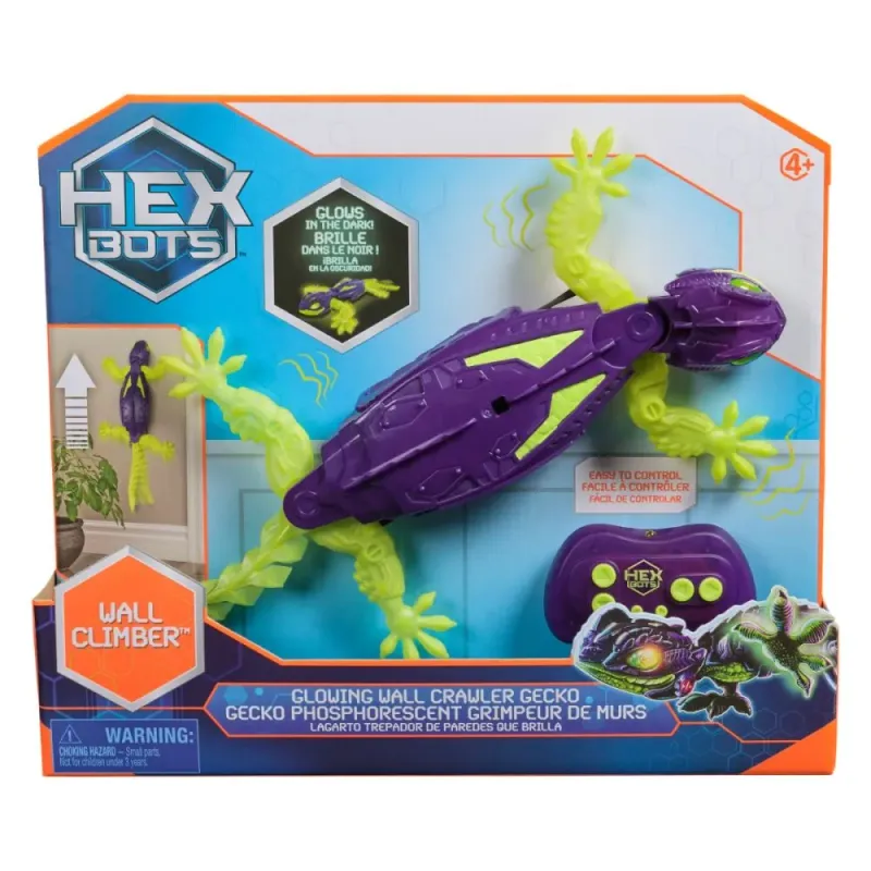 Geko interactiv RC Hexbots, Spin Master, catarare pe pereti, 35 cm, mov