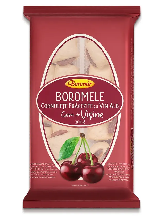 Cornulete cu gem de visine Boromir Boromele, 300 g