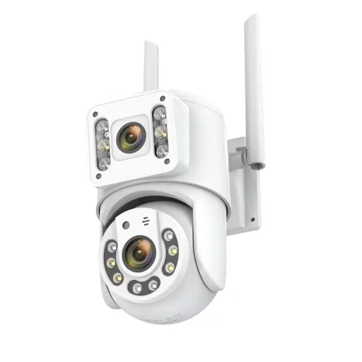Camera De Supraveghere Video WIFI 8MP, Exterior/Interior, Ultra HD 4K, 4X Zoom, Rotire, Leduri Lumina, Vedere Noaptea Color, Alarma Sonora si Luminoasa, Comunicare Bidirectionala, Senzor Miscare, Alb