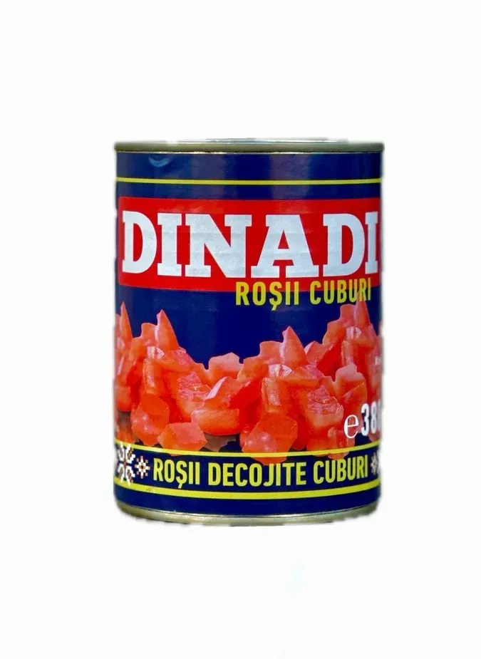 Rosii decojite cuburi Dinadi 380g