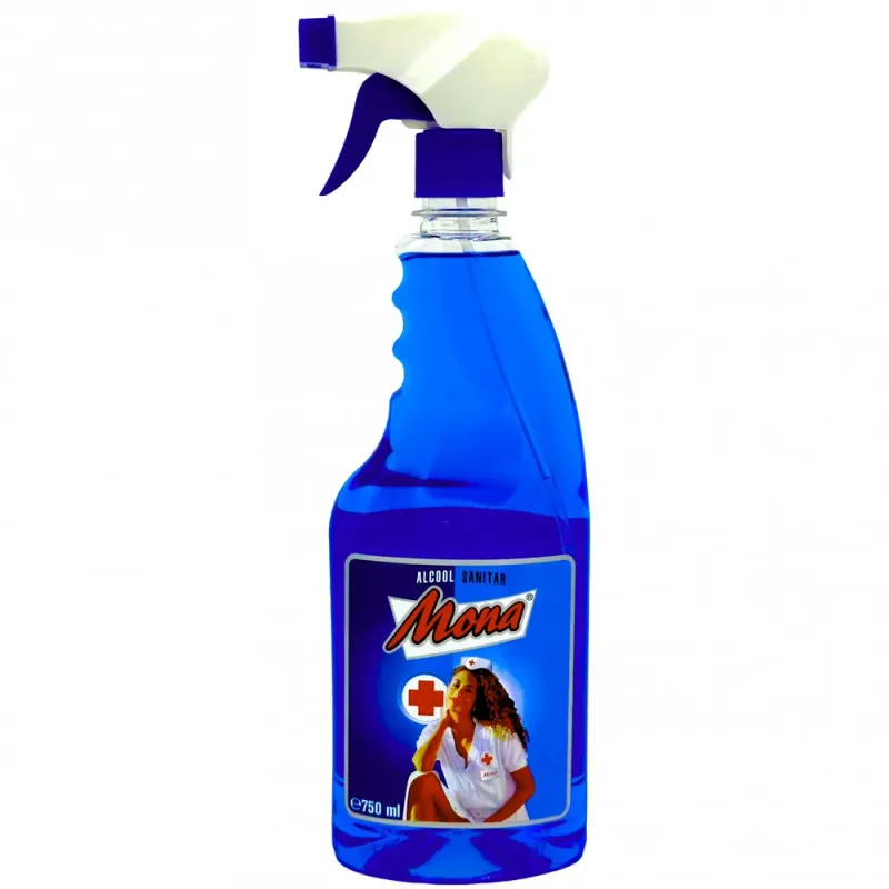 Alcool sanitar Mona, cu pulverizator, 750 ml