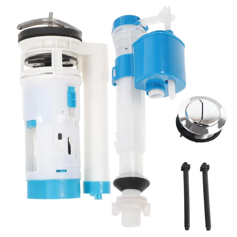 Mecanism evacuare vas WC, Darklove, Usor de instalat, Rezistent la coroziune, Actionare mecanica, Design ergonomic, Apasare dubla, Universal, Pentru rezervor 23-27 cm, ABS/Otel inoxidabil, Alb/Argintiu
