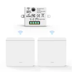 Set Intrerupator wireless, RF 433 MHz, cu2 Comutatoare, 10A, 30m Raza de Actiune, Montaj Simplu, Control prin Telecomanda, pentru Casa, Birou, Garaj