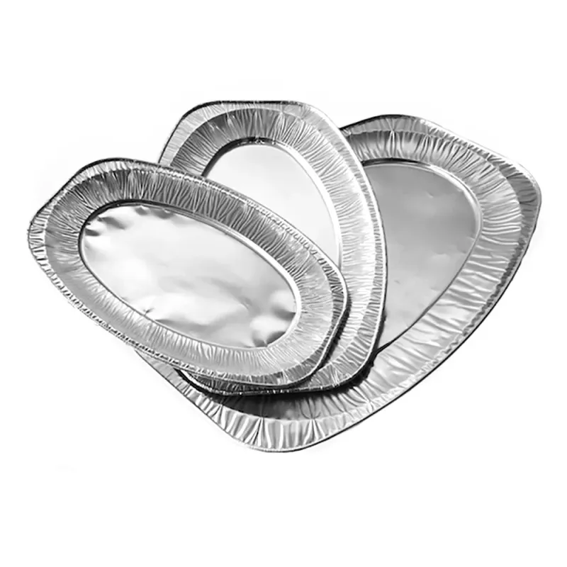 Set platouri de unica folosinta Alabala, 5 bucati, 42.5 x 28.5 x 2.7 cm, aluminiu