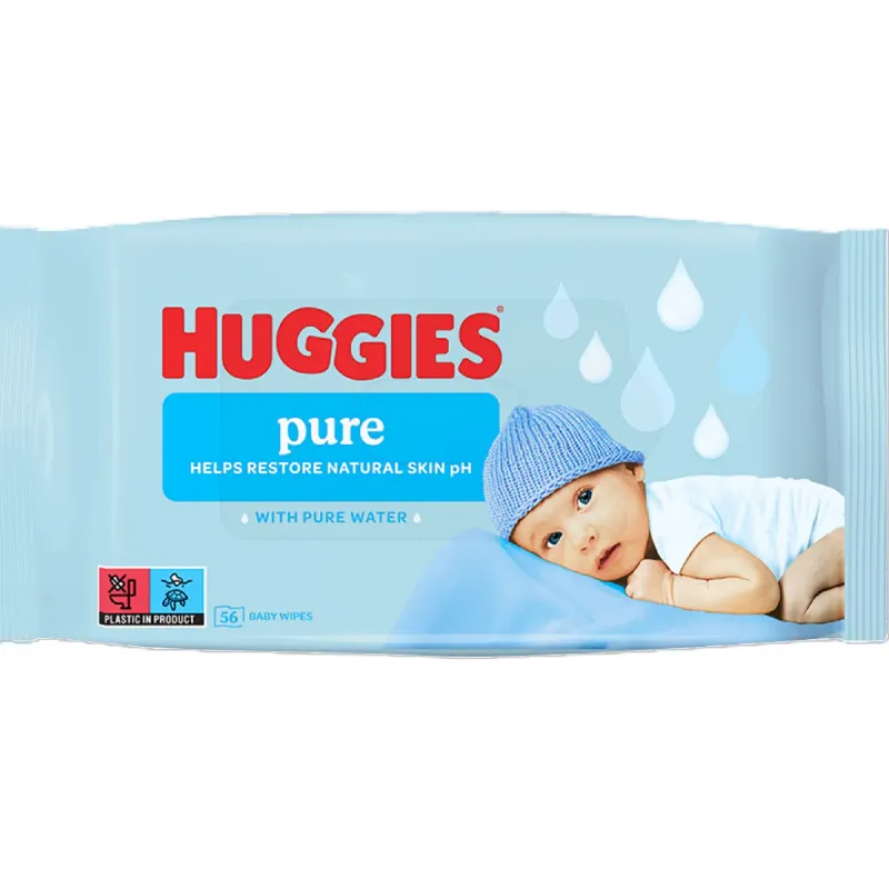 Servetele umede bebelusi Huggies Pure, 56 bucati