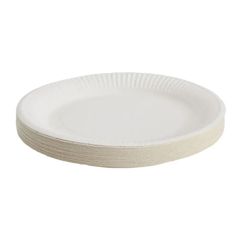 Set farfurii de unica folosinta Aspeti, 20 bucati, 23 cm, carton, alb
