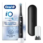 Periuta de dinti electrica Oral-B iO6 cu Tehnologie Magnetica si Micro-Vibratii, Inteligenta artificiala, Display led interactiv, Senzor de presiune Smart, Timer vizibil, 5 moduri, 1 capat, Trusa de calatorie, Negru