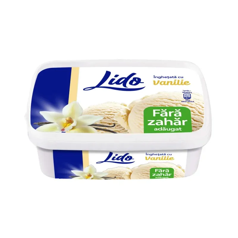 Inghetata cu vanilie Betty Ice fara zahar, 1000 ml