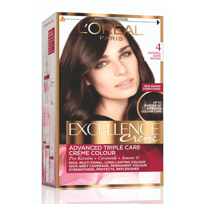 Vopsea de par permanenta L'Oreal Excellence Creme 4 Natural Dark Brown