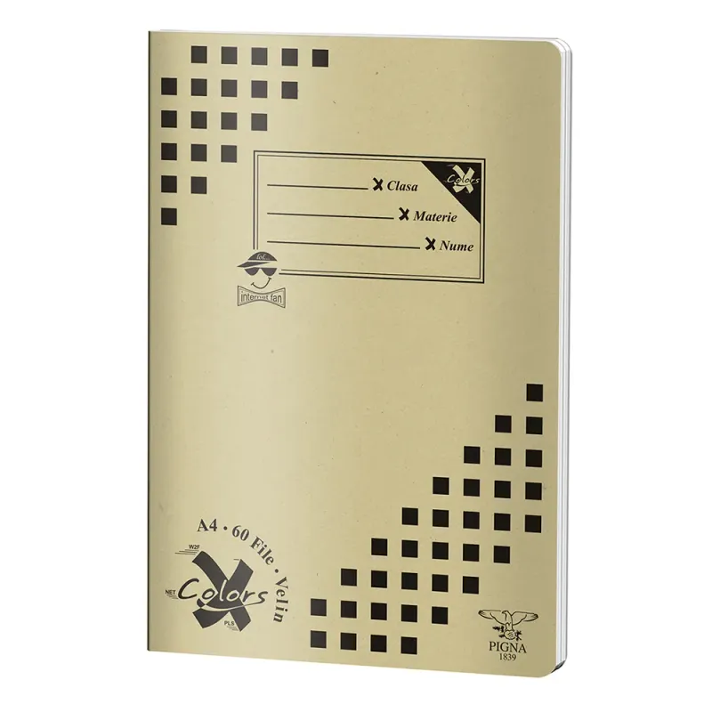 Caiet capsat Pigna Basic cu 60 de file A4, velin, diverse culori