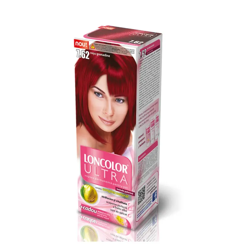 Vopsea permanenta pentru par Loncolor Ultra, 7.62 Rosu grenadine, 100 ml