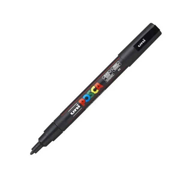 Marker UNI Posca PC-3M, varf 0.9 - 1.3 mm, negru