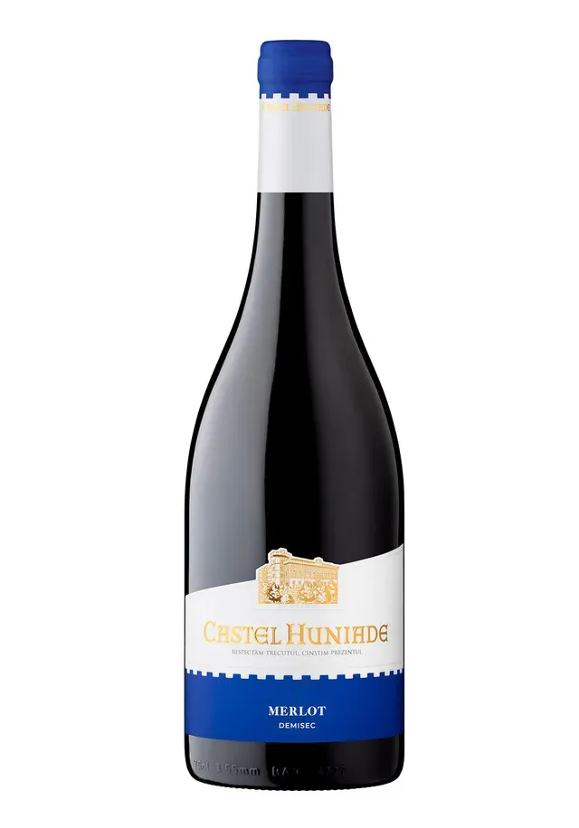 Vin rosu demisec Castel Huniade, Merlot, 0.75 l