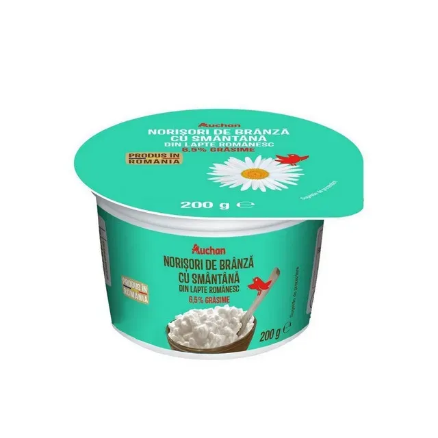 Norisori de branza cu smantana Auchan, 6.5% grasime, 200 g